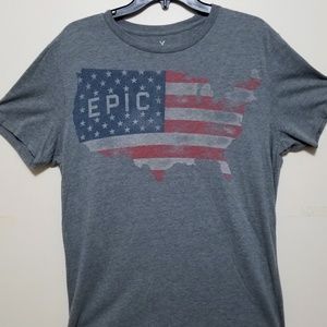 AE Epic America Gray Patriotic Graphic T. Size M.